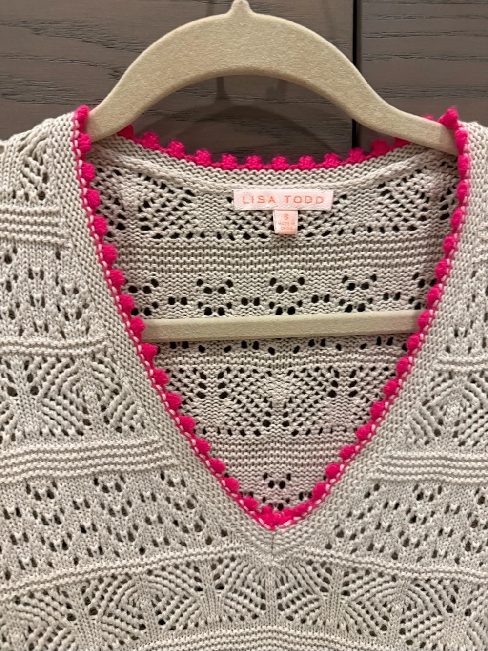 Lisa Todd Beach Please Knit Tunic In Linen w Neon Sz Small